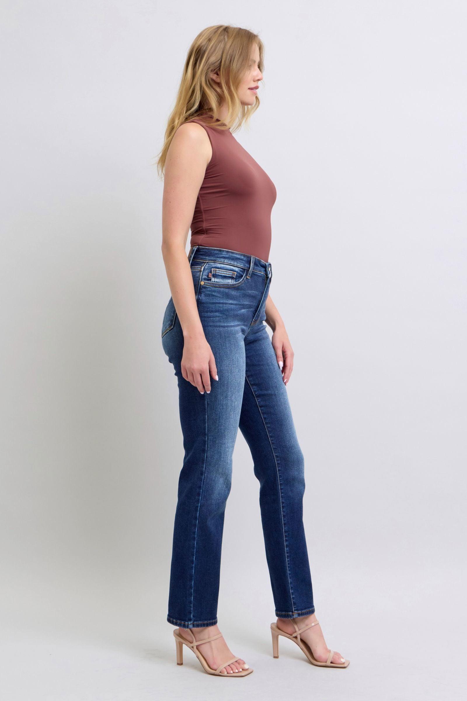 Judy Blue Full Size Washed Straight Leg Jeans with Pockets - Clothes For Her Online Store