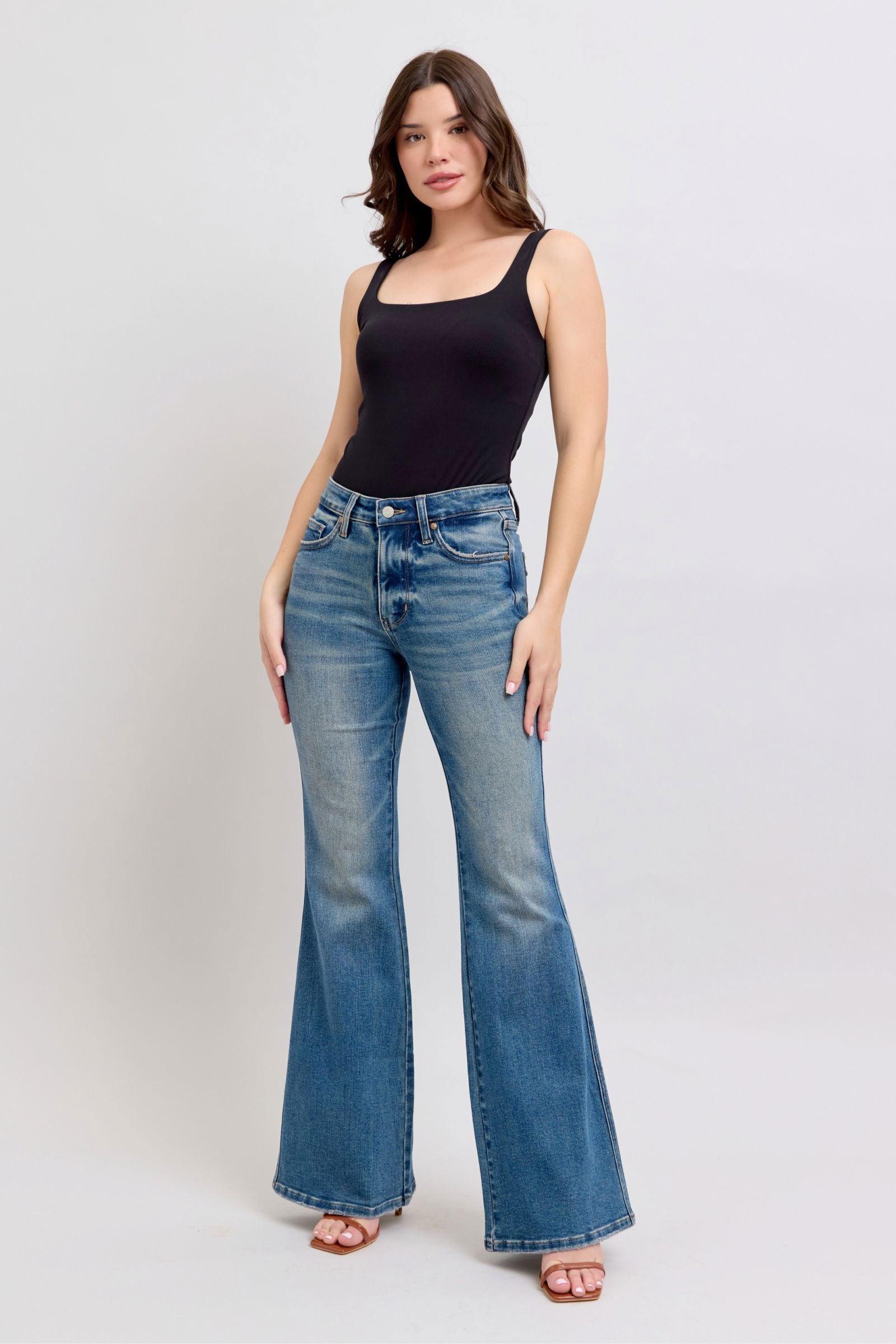Judy Blue MR Tummy Control Vintage Wash Jeans - Clothes For Her Online Store