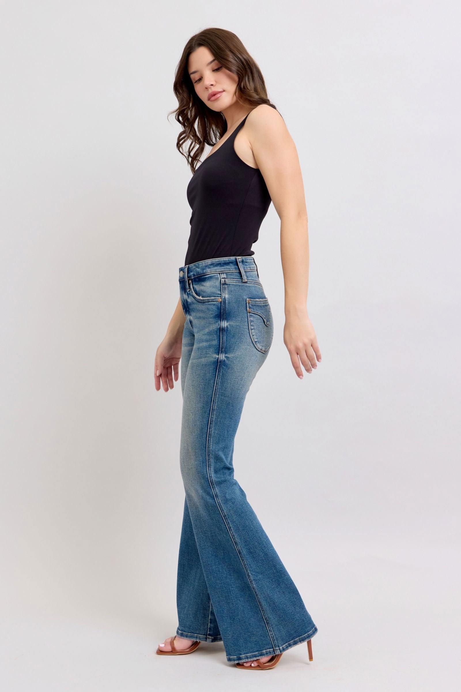 Judy Blue MR Tummy Control Vintage Wash Jeans - Clothes For Her Online Store