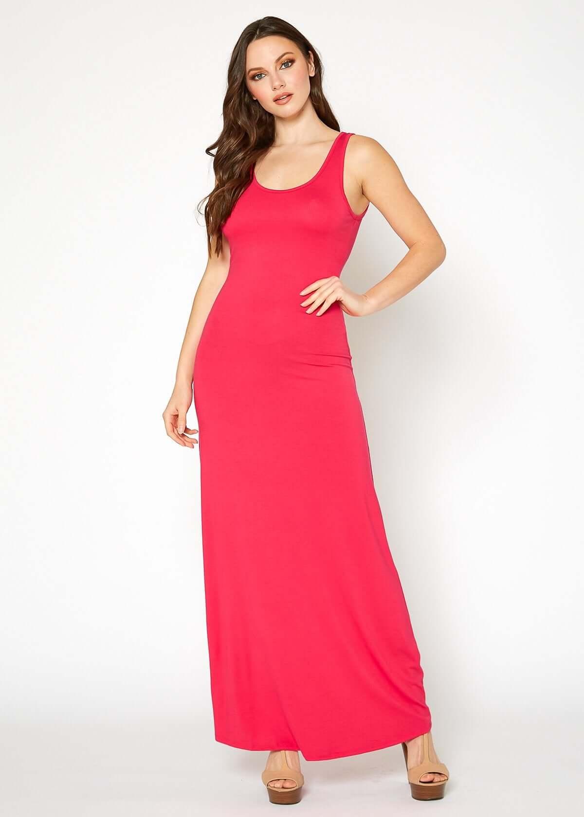 Women's Sleeveless Scoop Neck Maxi Dress