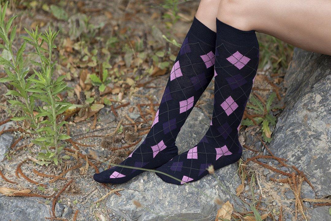 Women's Classy Argyle Knee High Socks