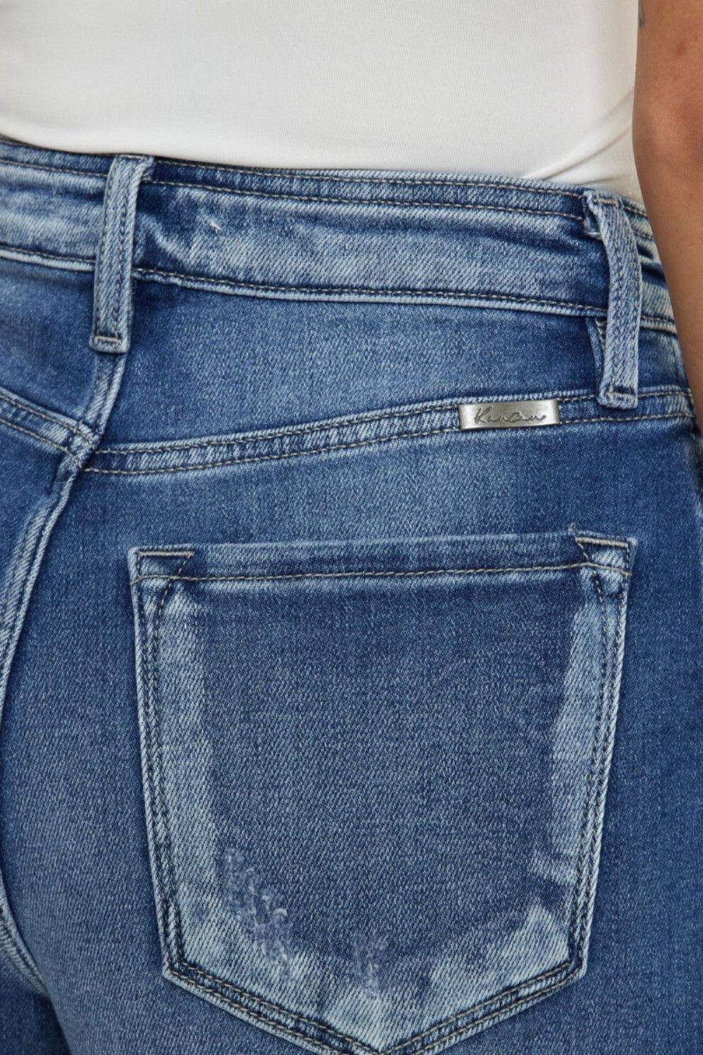 Kancan Button Fly High Rise Raw Hem Denim Shorts - Clothes For Her Online Store