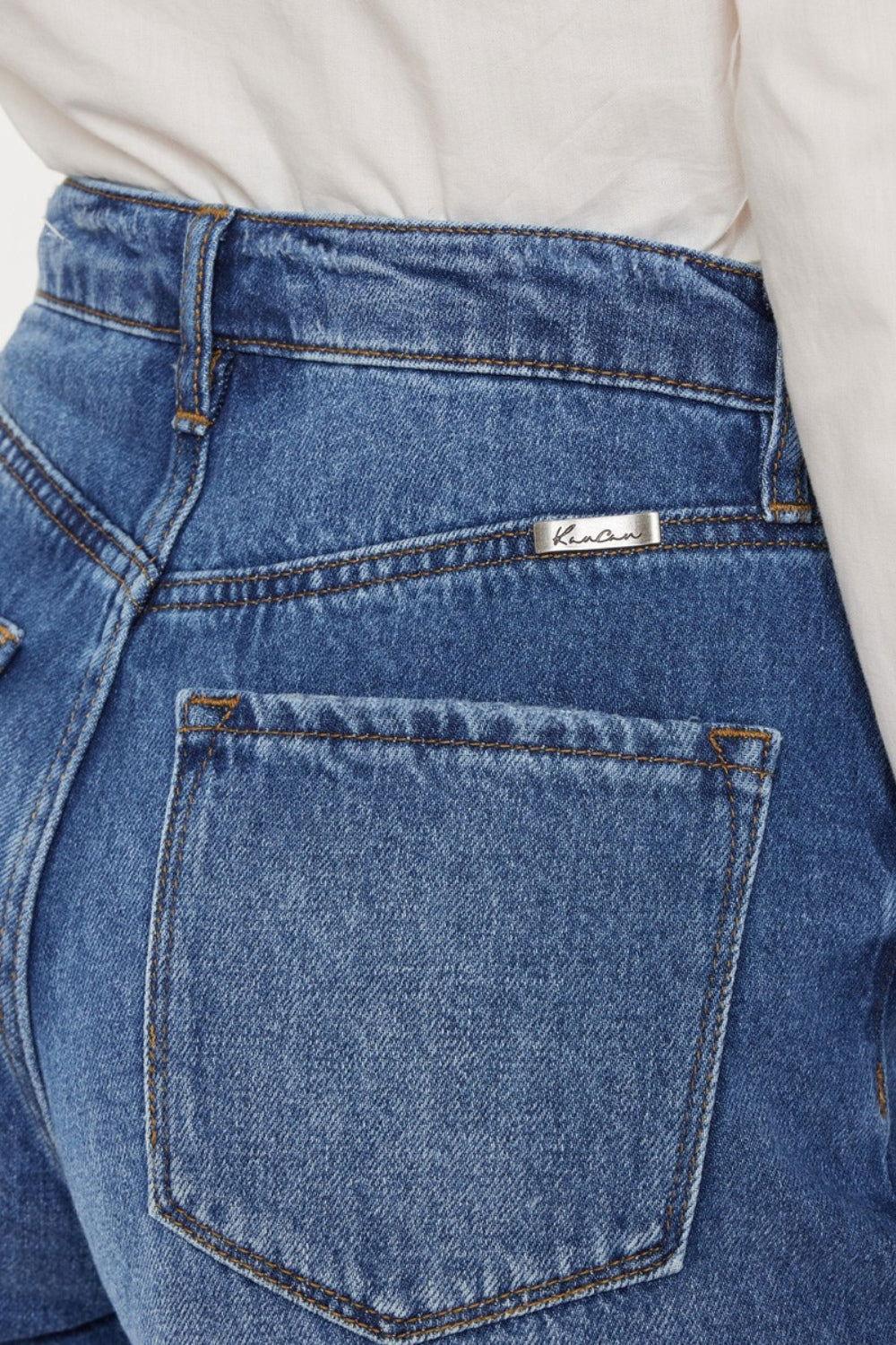 Kancan Distressed Button-Fly High Waist Denim Shorts - Clothes For Her Online Store