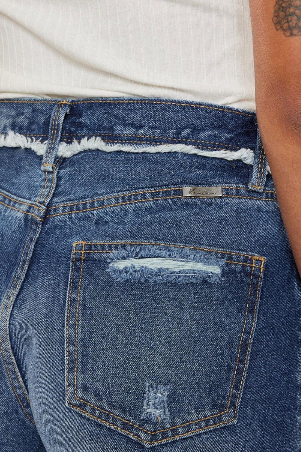 Kancan Distressed Button Fly Denim Shorts - Clothes For Her Online Store