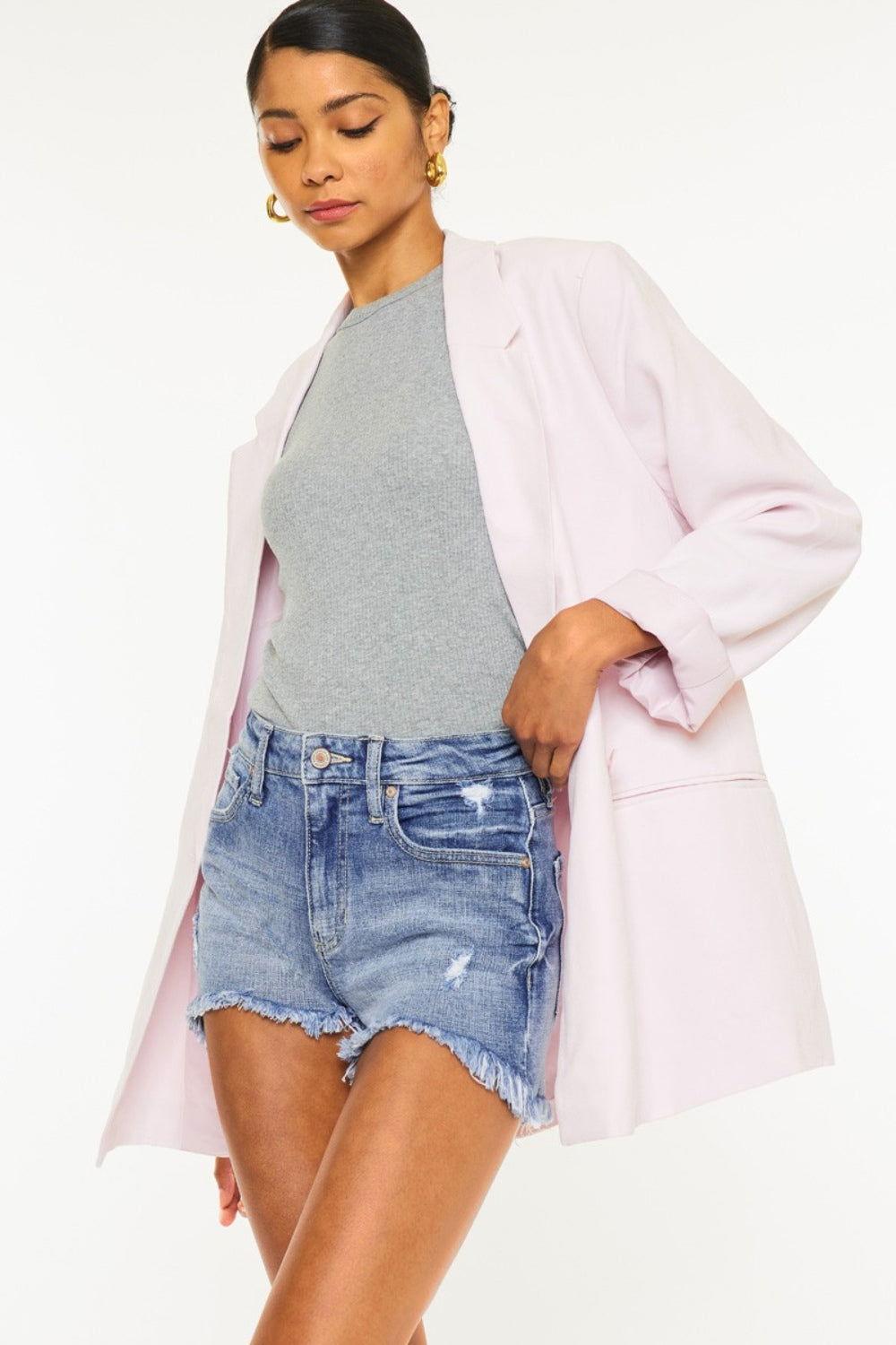 Kancan Distressed Raw Hem Denim Shorts - Clothes For Her Online Store