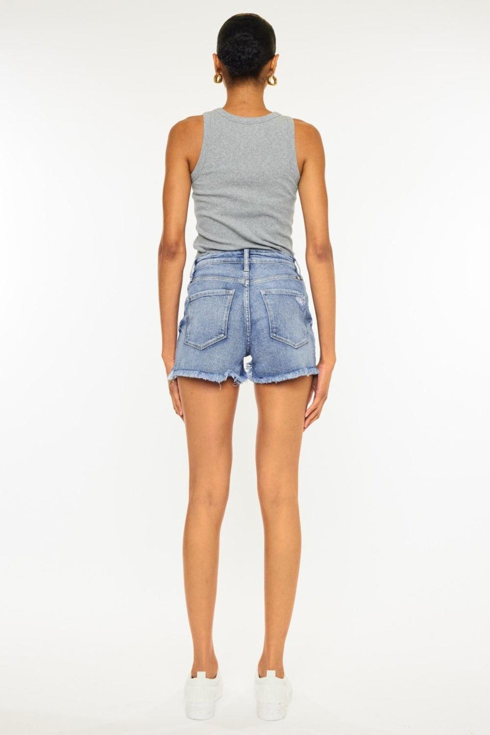 Kancan Distressed Raw Hem Denim Shorts - Clothes For Her Online Store