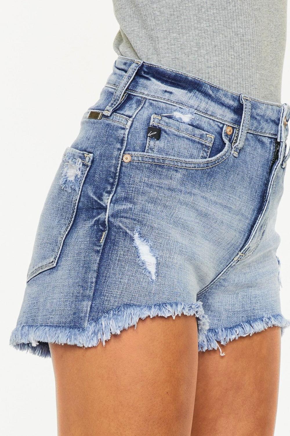 Kancan Distressed Raw Hem Denim Shorts - Clothes For Her Online Store