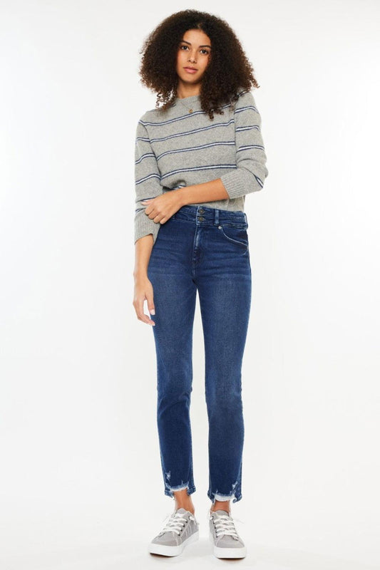 Kancan High Rise Slim Straight Jeans - Clothes For Her Online Store