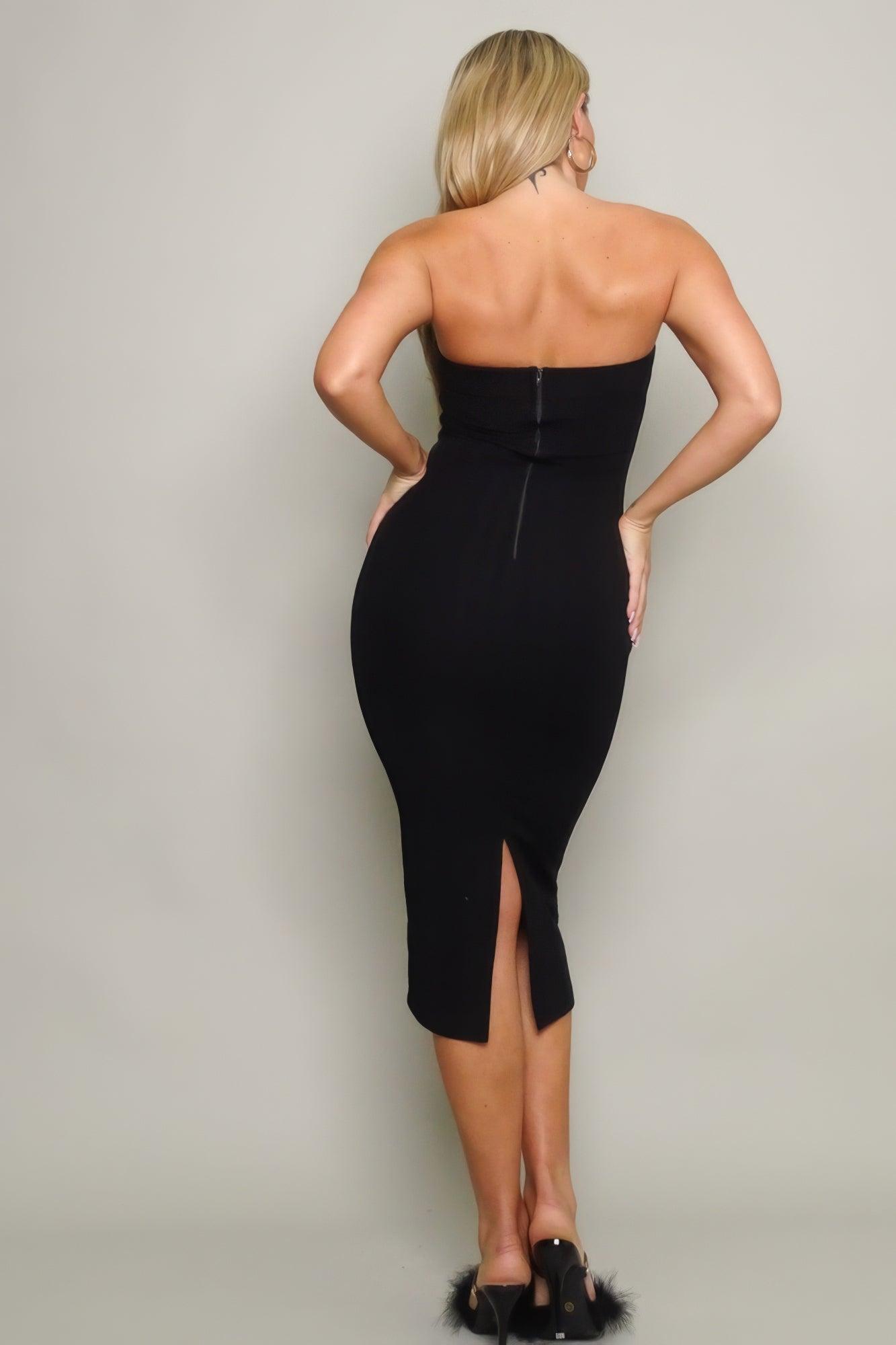 Knit Tube Midi Dress - Clothes For Her Online Store