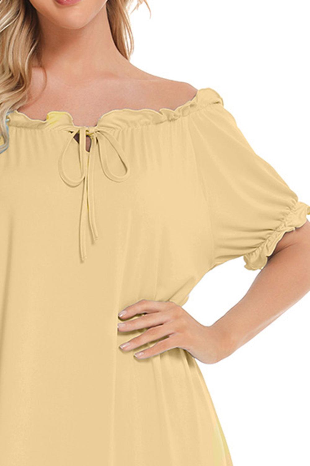 Lace Detail Short Sleeve Lounge Dress - Clothes For Her Online Store