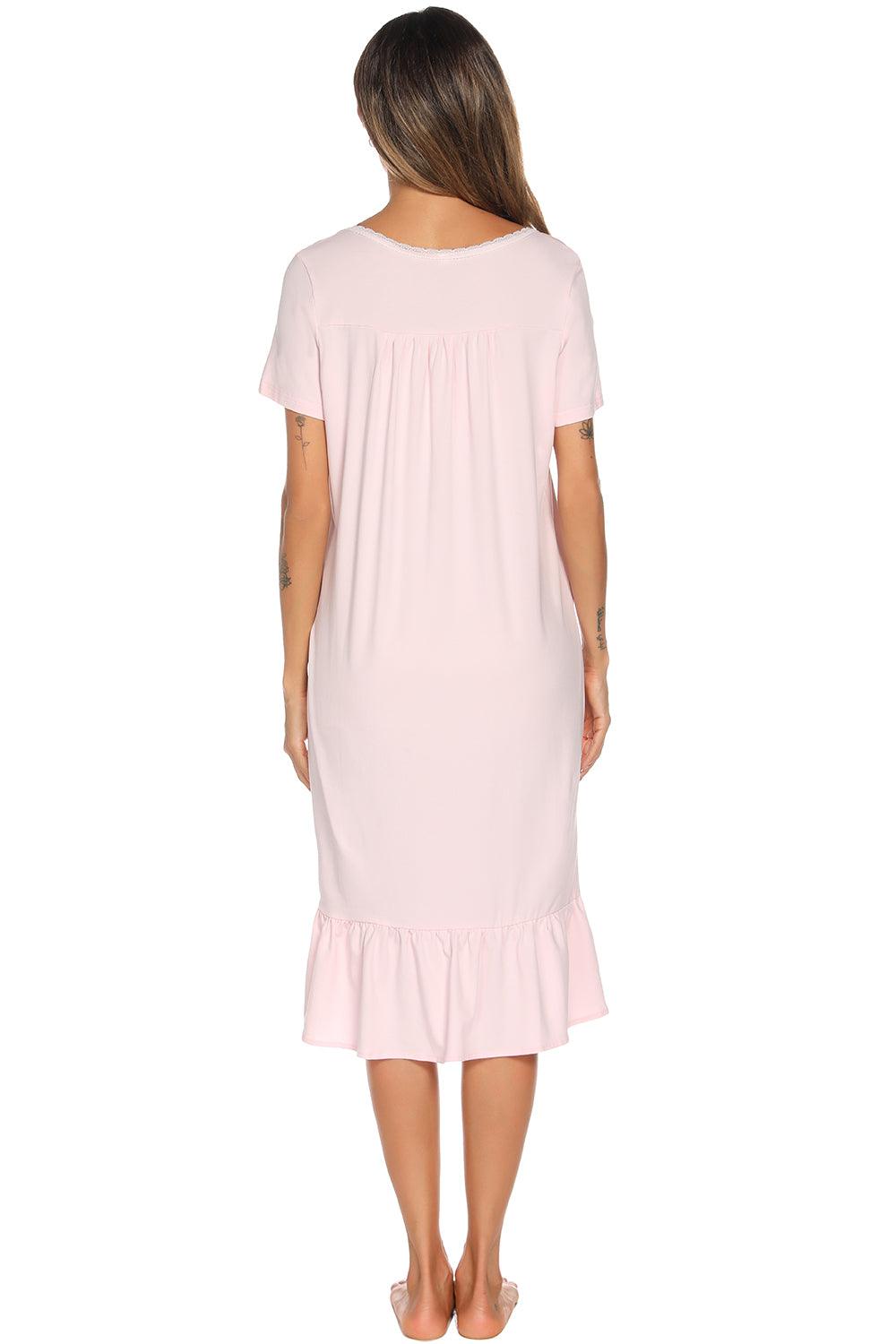 Lace Detail Square Neck Lounge Dress - Clothes For Her Online Store