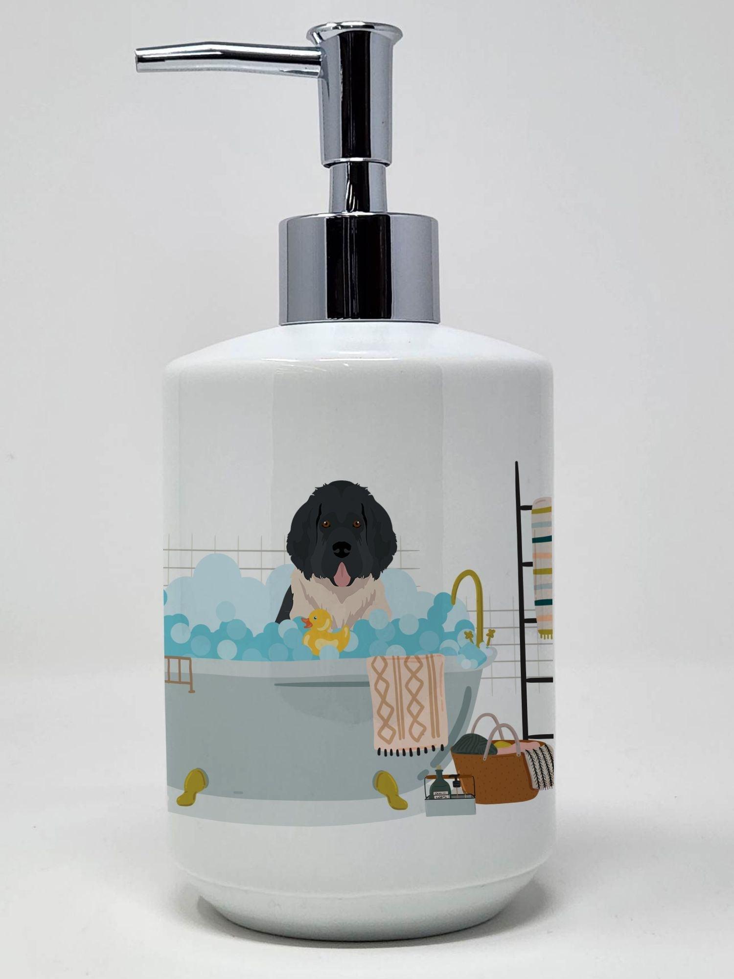 Landseer Newfoundland Ceramic Soap Dispenser Hand Soap Dispenser Pump Bottles for Bathroom Kitchen, Empty Refillable Liquid Soap Container - Clothes For Her Online Store