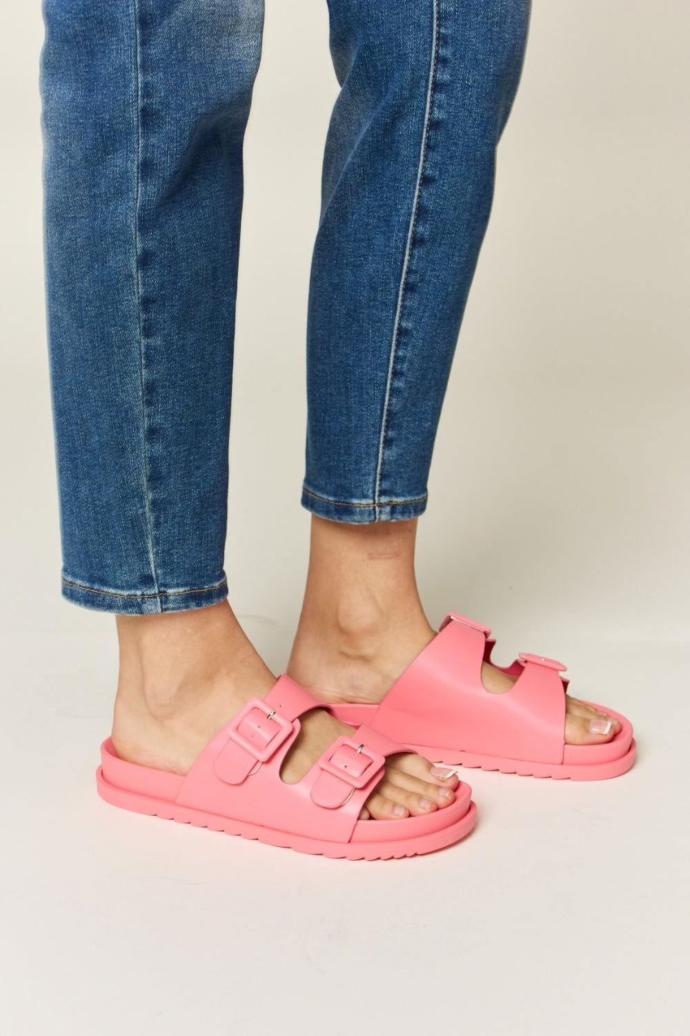 Legend Double Buckle Open Toe Sandals - Clothes For Her Online Store
