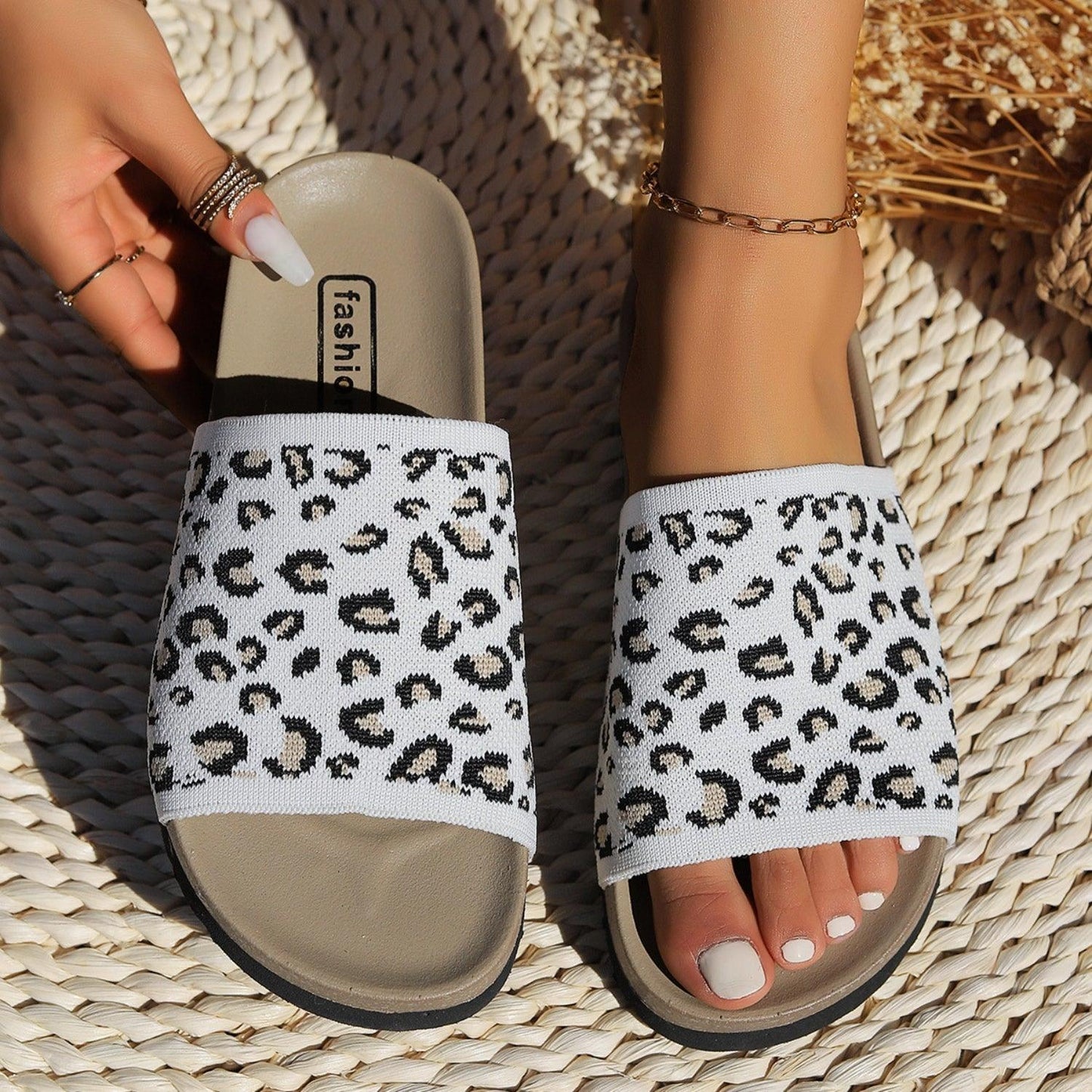 Leopard Open Toe Sandals - Clothes For Her Online Store