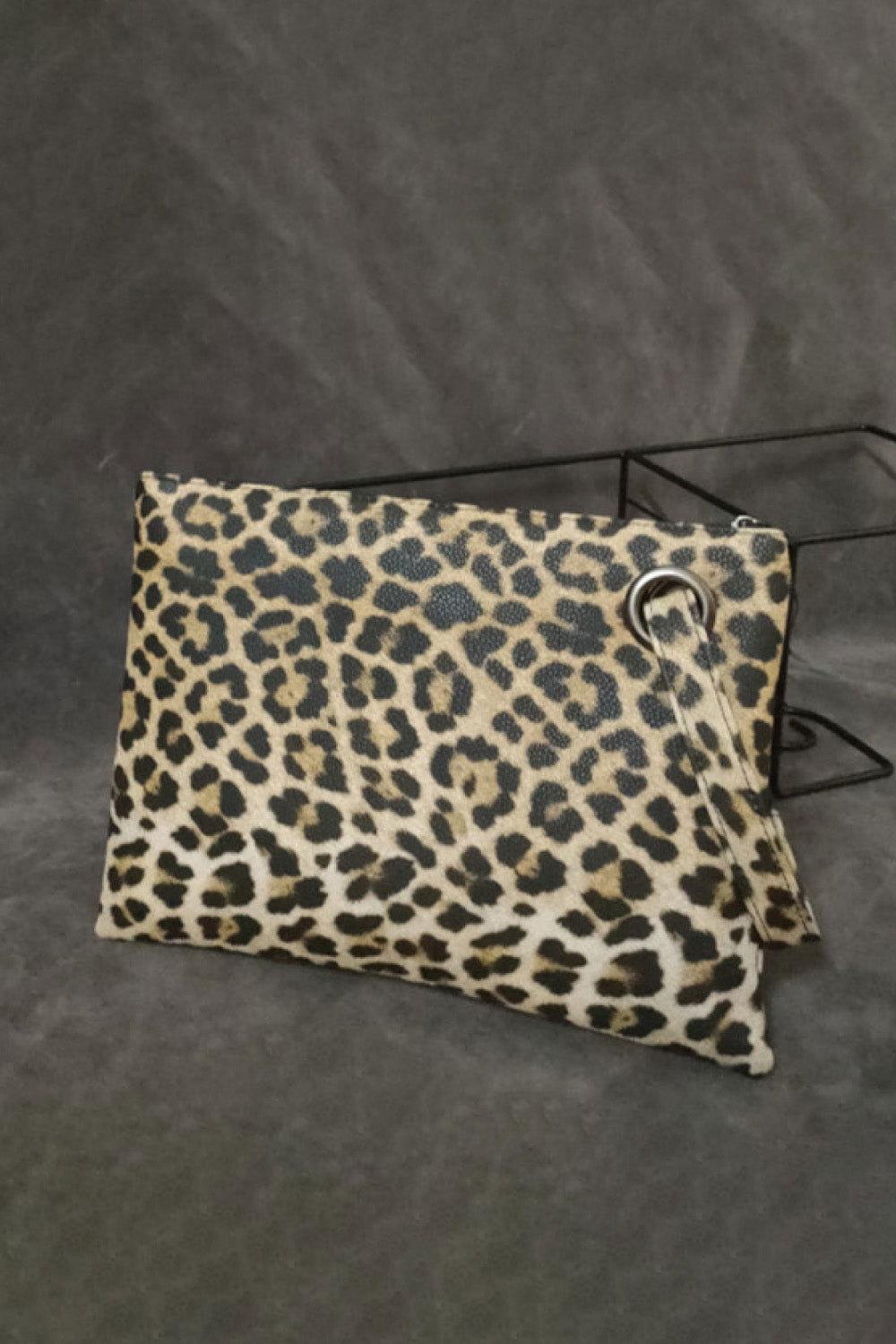 Leopard PU Leather Clutch - Clothes For Her Online Store