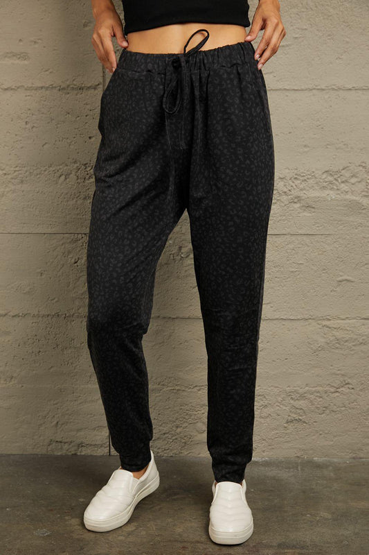 Leopard Print Joggers with Pockets - Clothes For Her Online Store