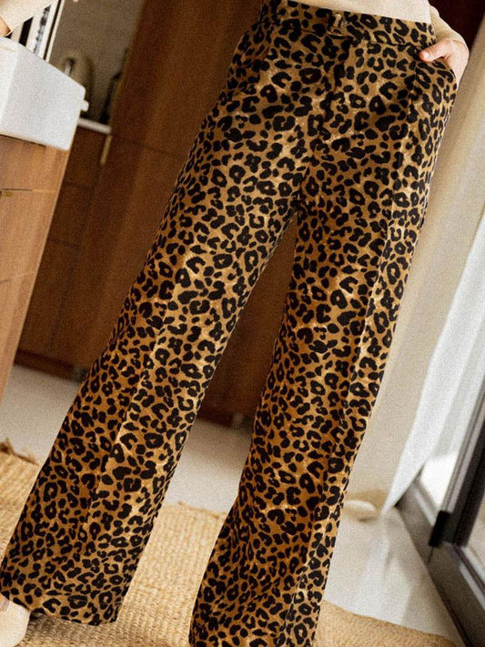 Leopard Wide Leg Pants - Clothes For Her Online Store