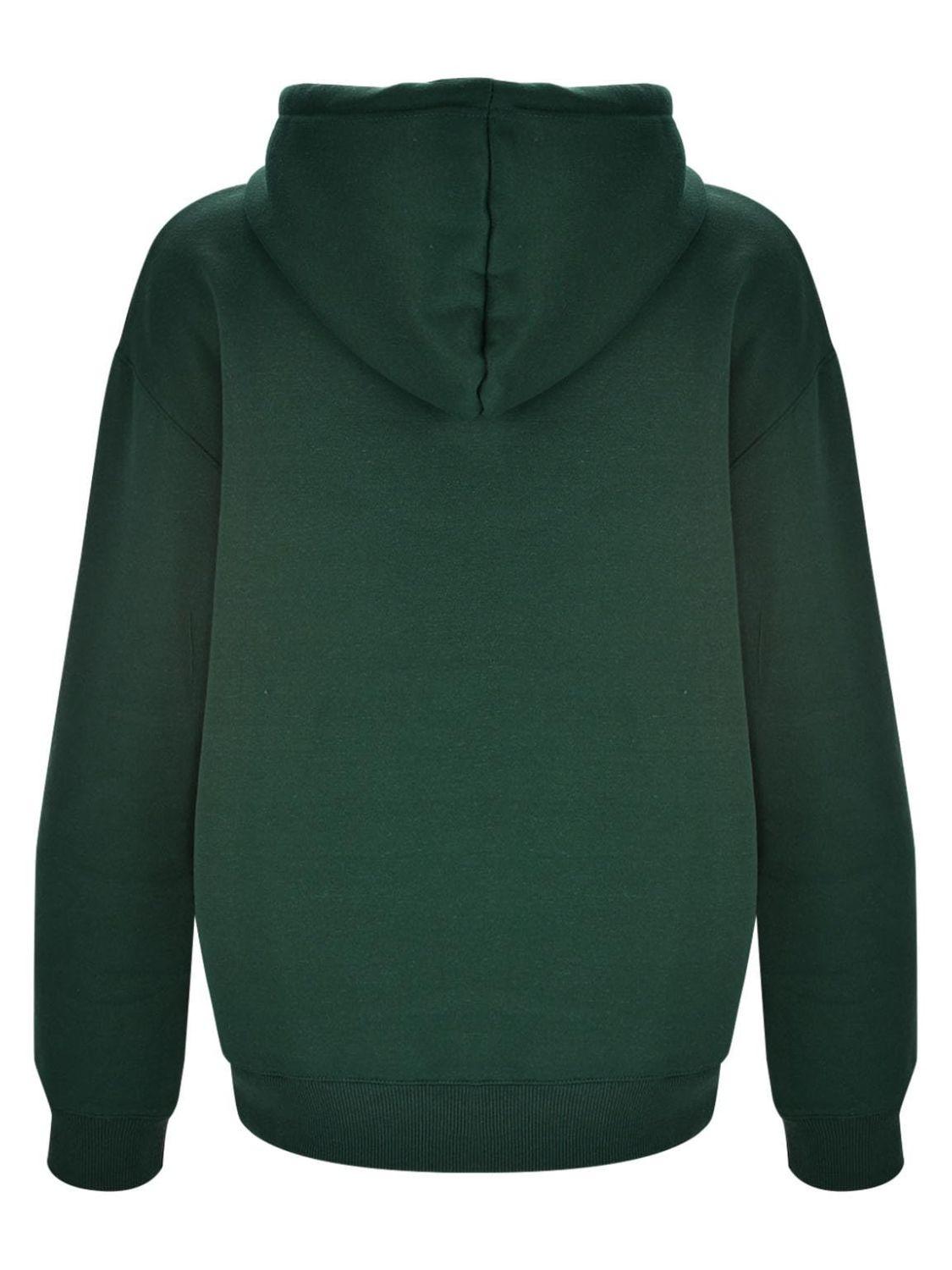 Letter Graphic Zip Up Long Sleeve Hooded Jacket - Clothes For Her Online Store