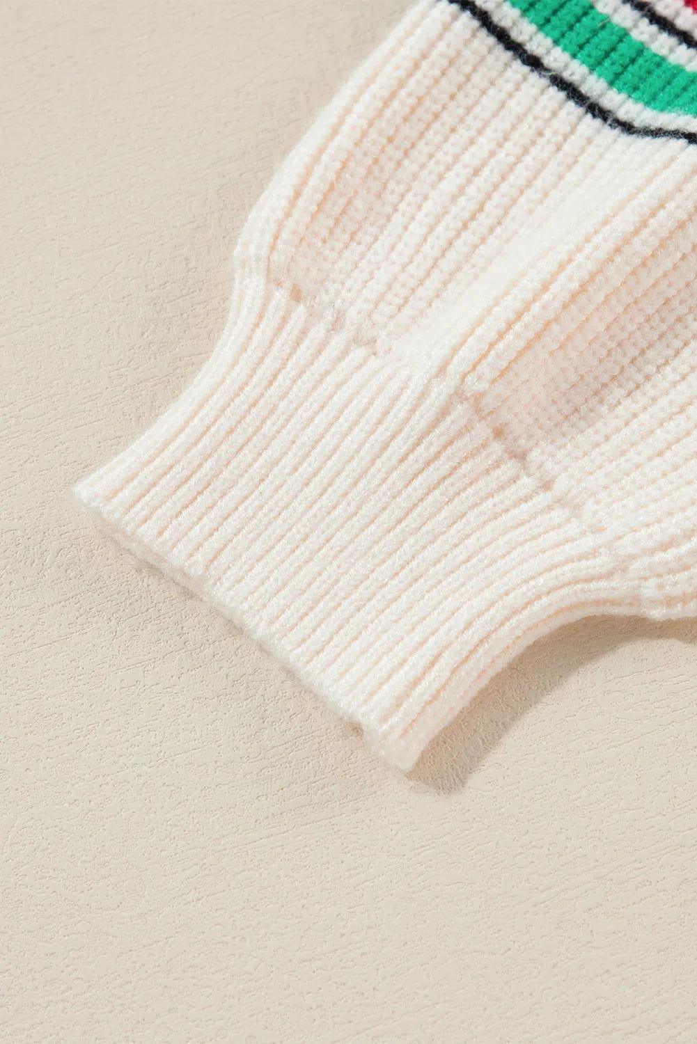 Letter Round Neck Long Sleeve Sweater - Clothes For Her Online Store