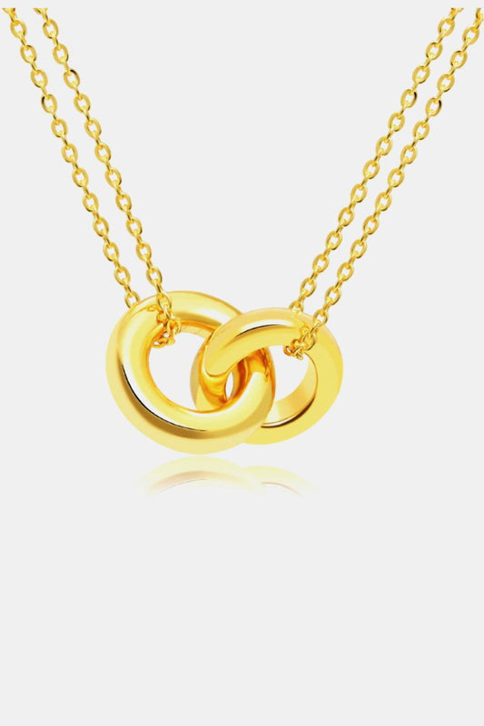 Linked Ring Pendant Chain Necklace - Clothes For Her Online Store