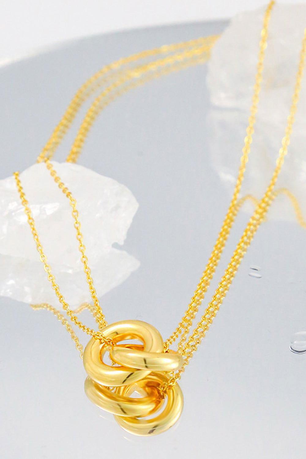 Linked Ring Pendant Chain Necklace - Clothes For Her Online Store