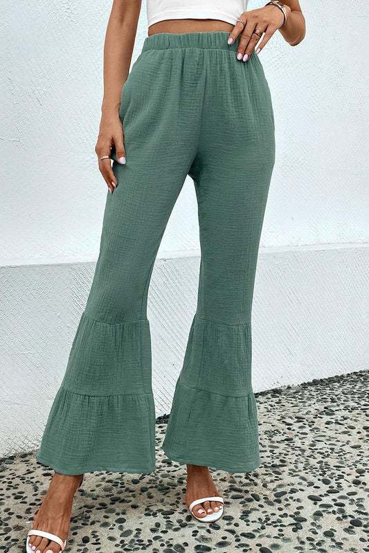 Long Flare Pants with Pocket - Clothes For Her Online Store