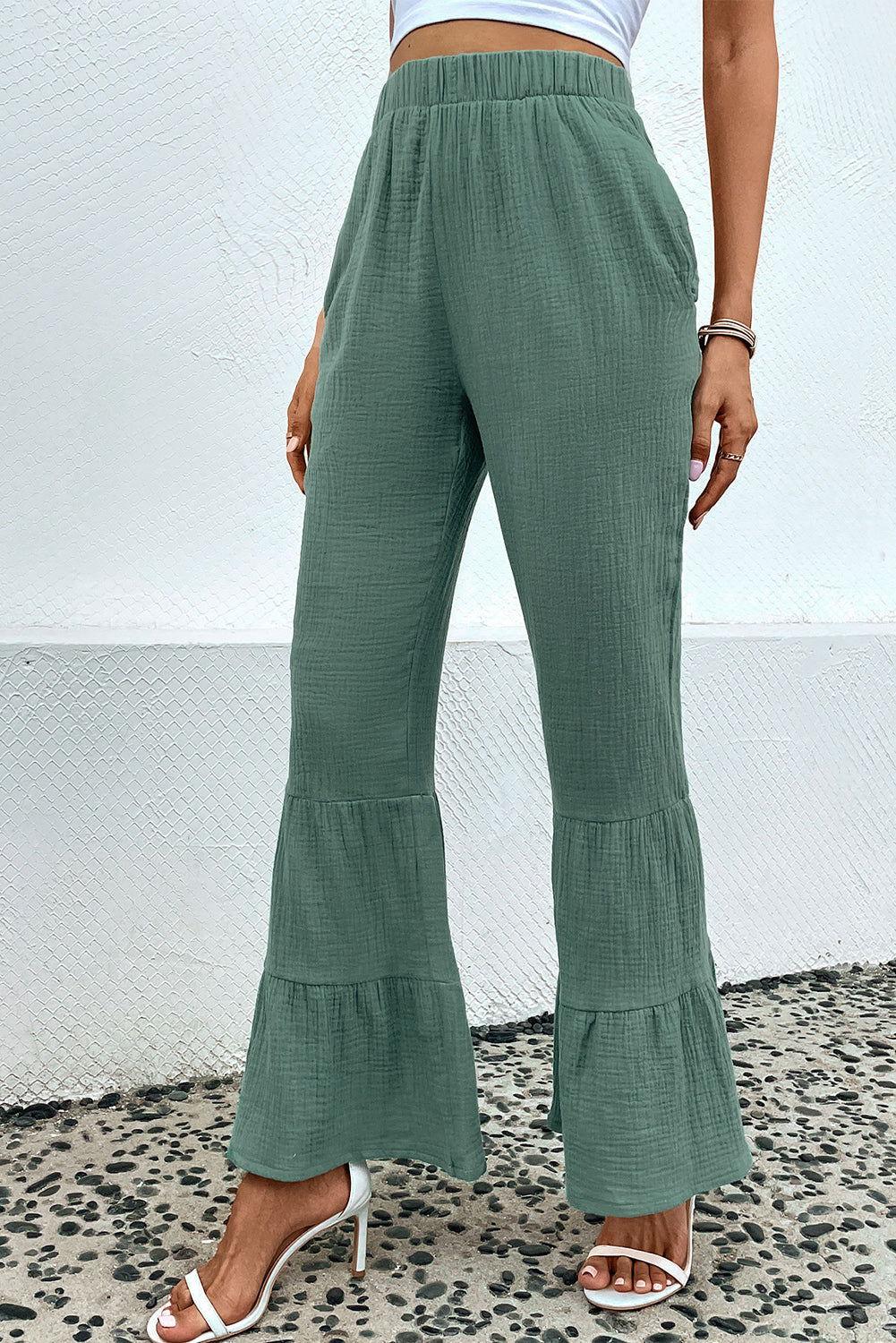 Long Flare Pants with Pocket - Clothes For Her Online Store
