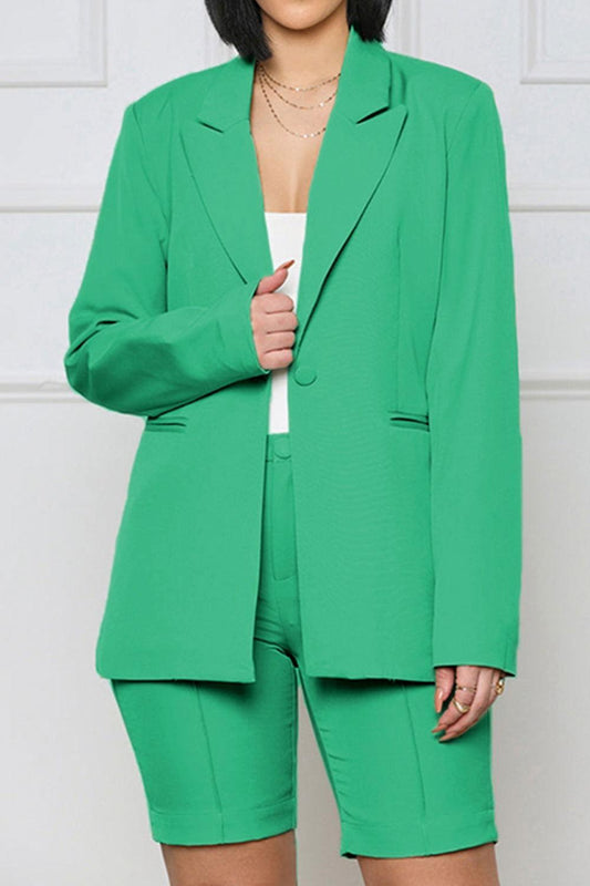 Long Sleeve Blazer and Shorts Set - Clothes For Her Online Store