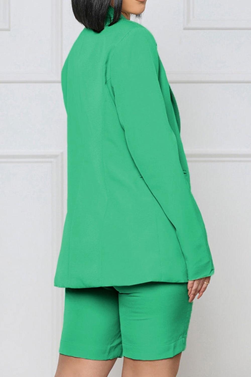 Long Sleeve Blazer and Shorts Set - Clothes For Her Online Store