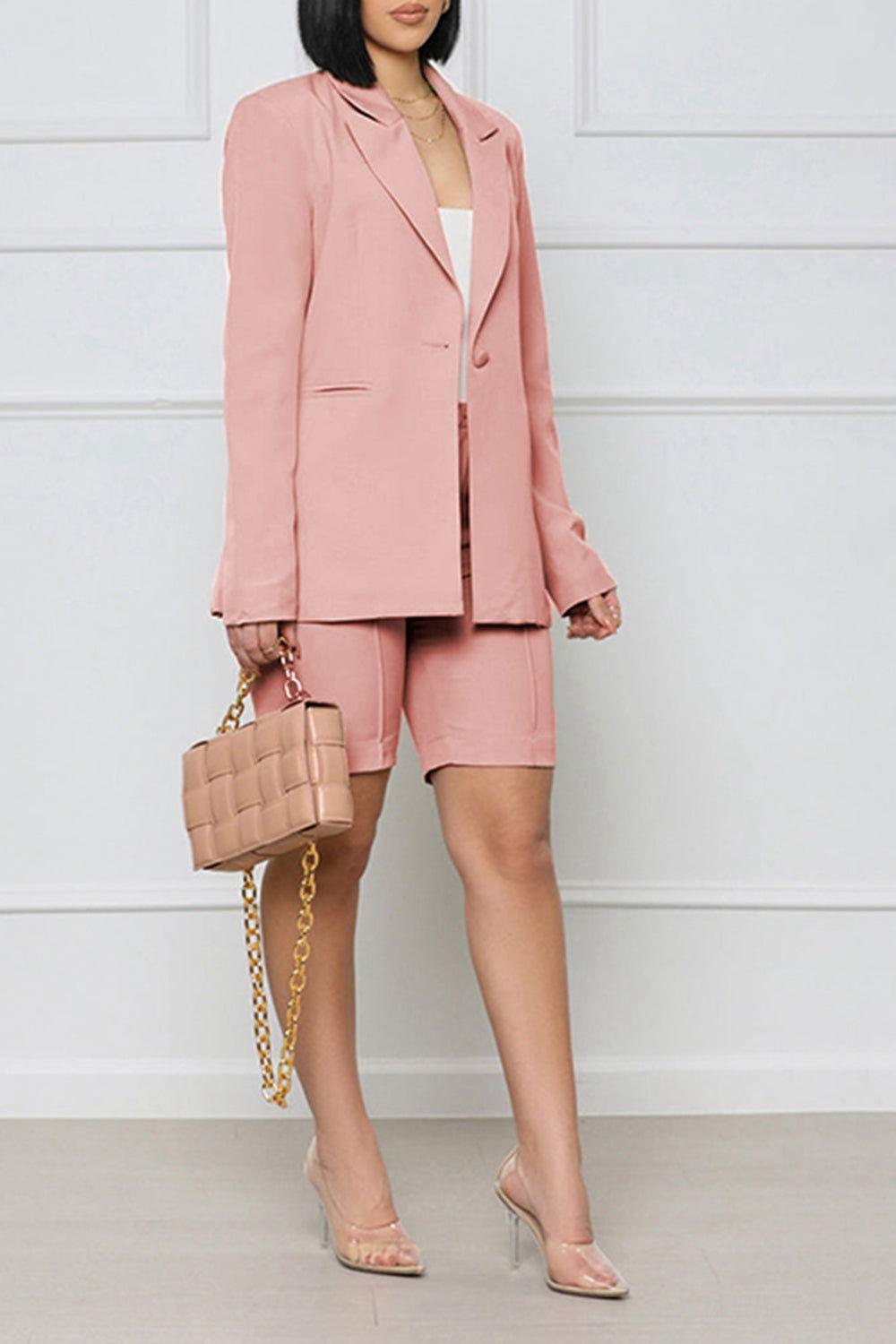 Long Sleeve Blazer and Shorts Set - Clothes For Her Online Store
