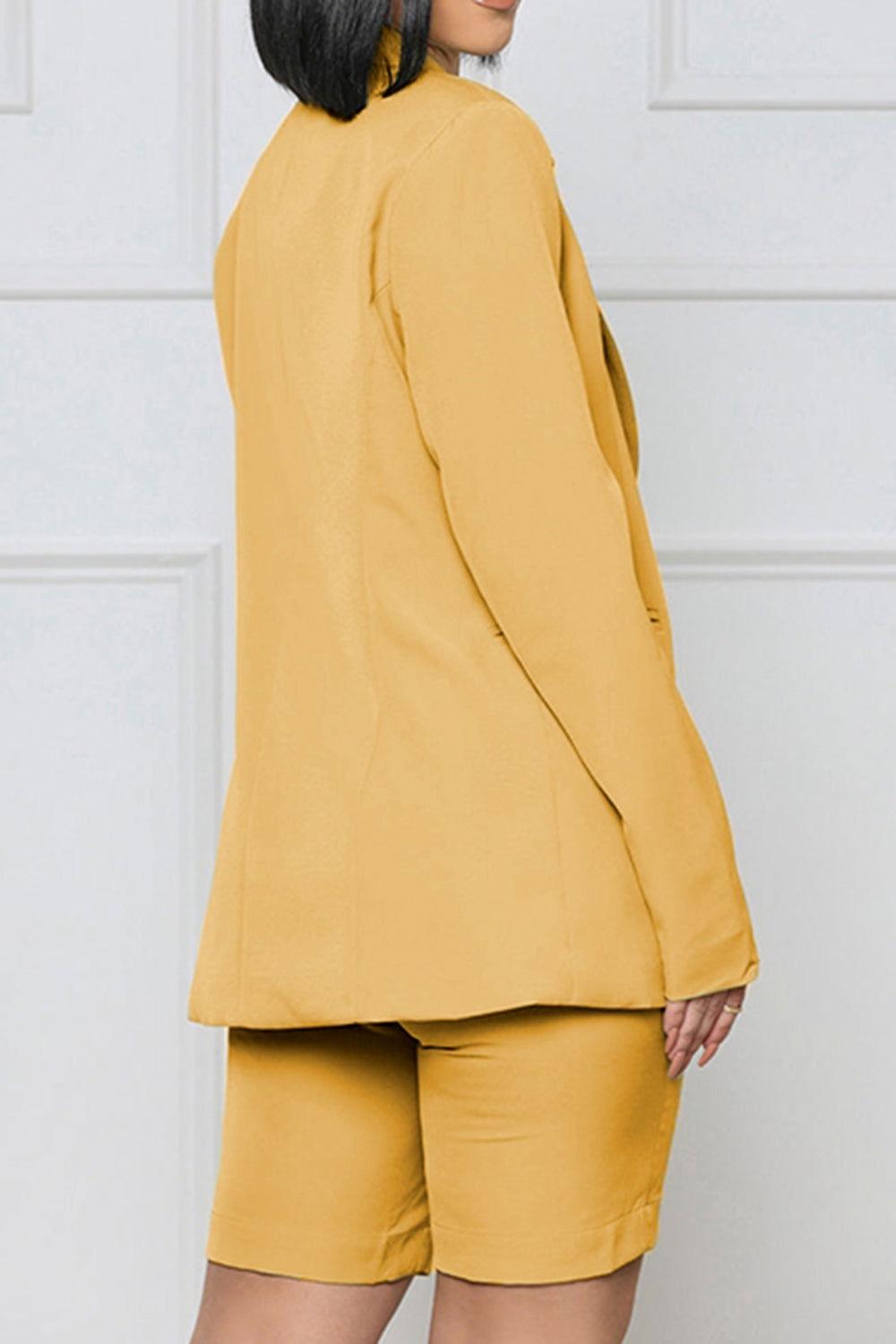 Long Sleeve Blazer and Shorts Set - Clothes For Her Online Store