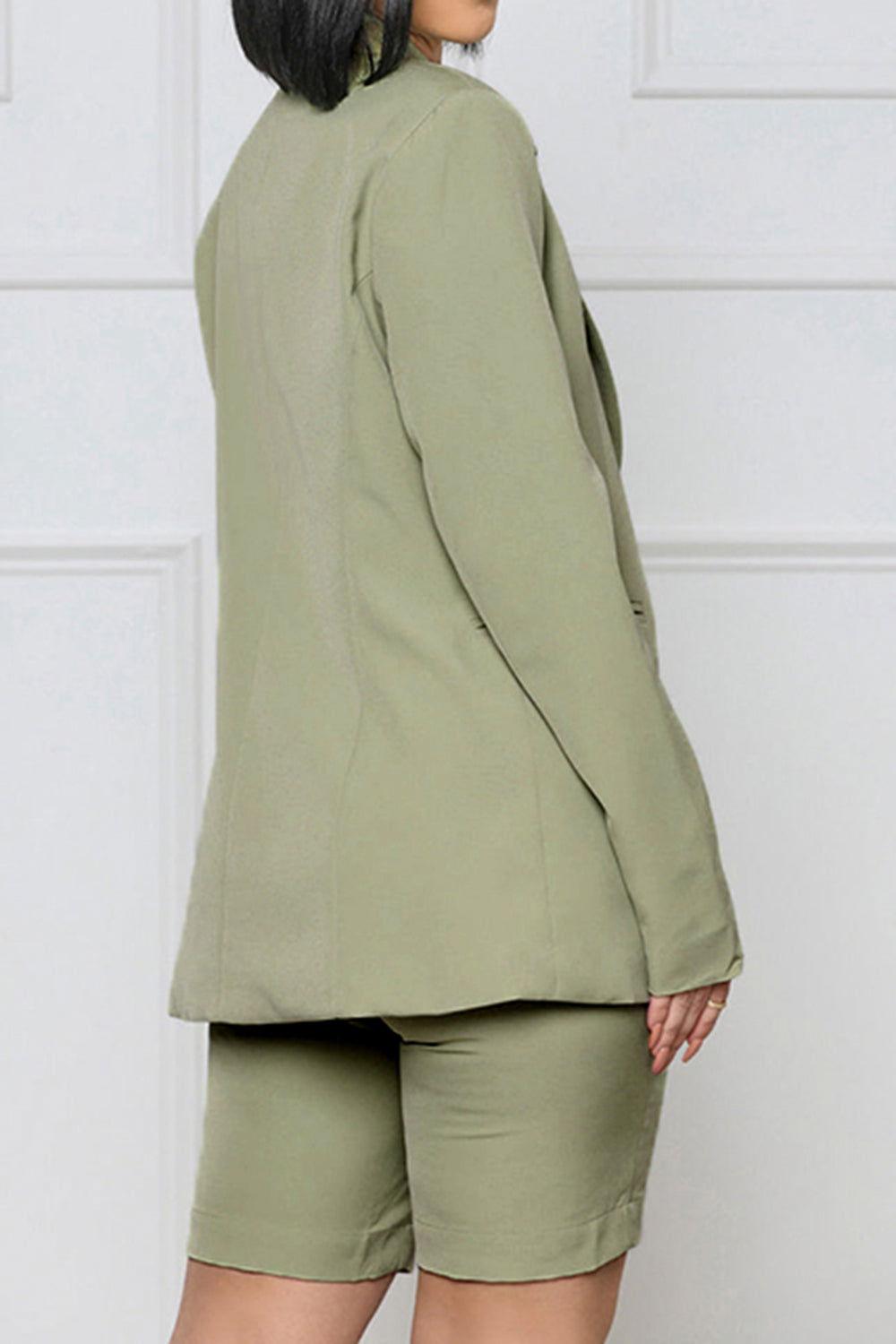 Long Sleeve Blazer and Shorts Set - Clothes For Her Online Store