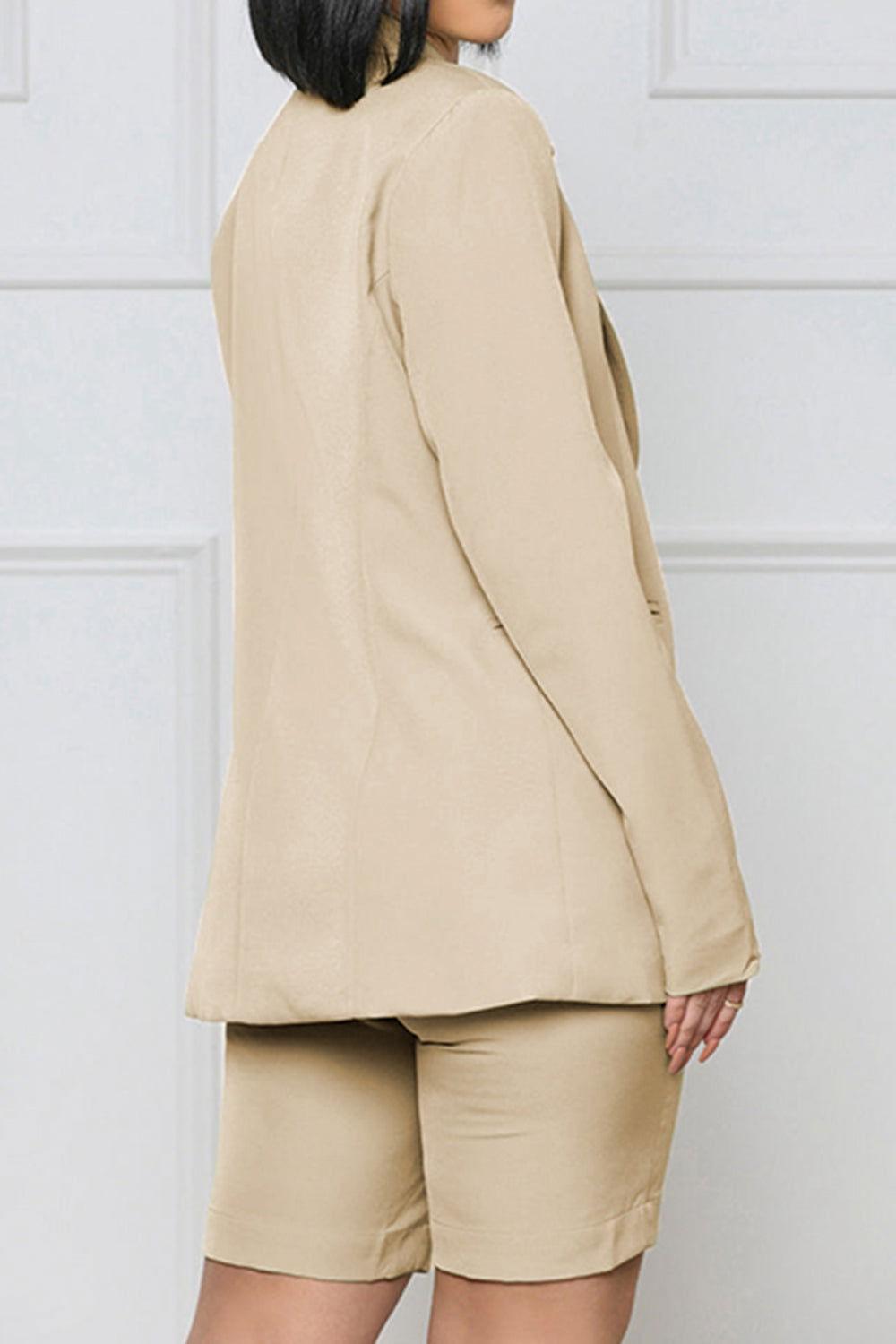 Long Sleeve Blazer and Shorts Set - Clothes For Her Online Store