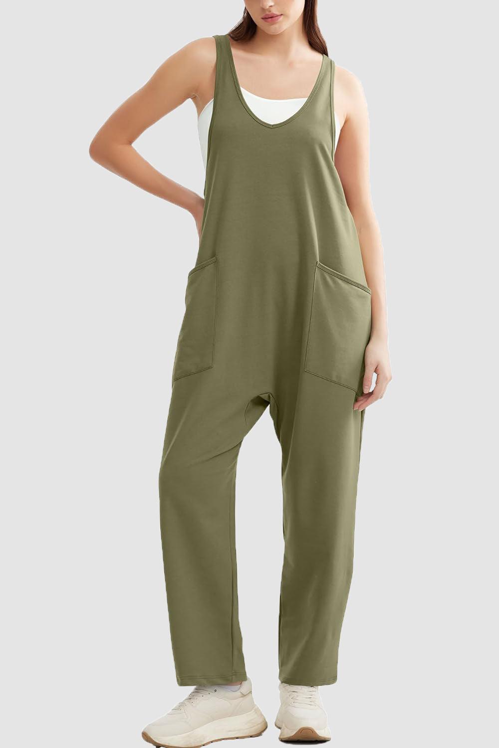 Lovelet Wide Strap Jumpsuit with Pockets - Clothes For Her Online Store