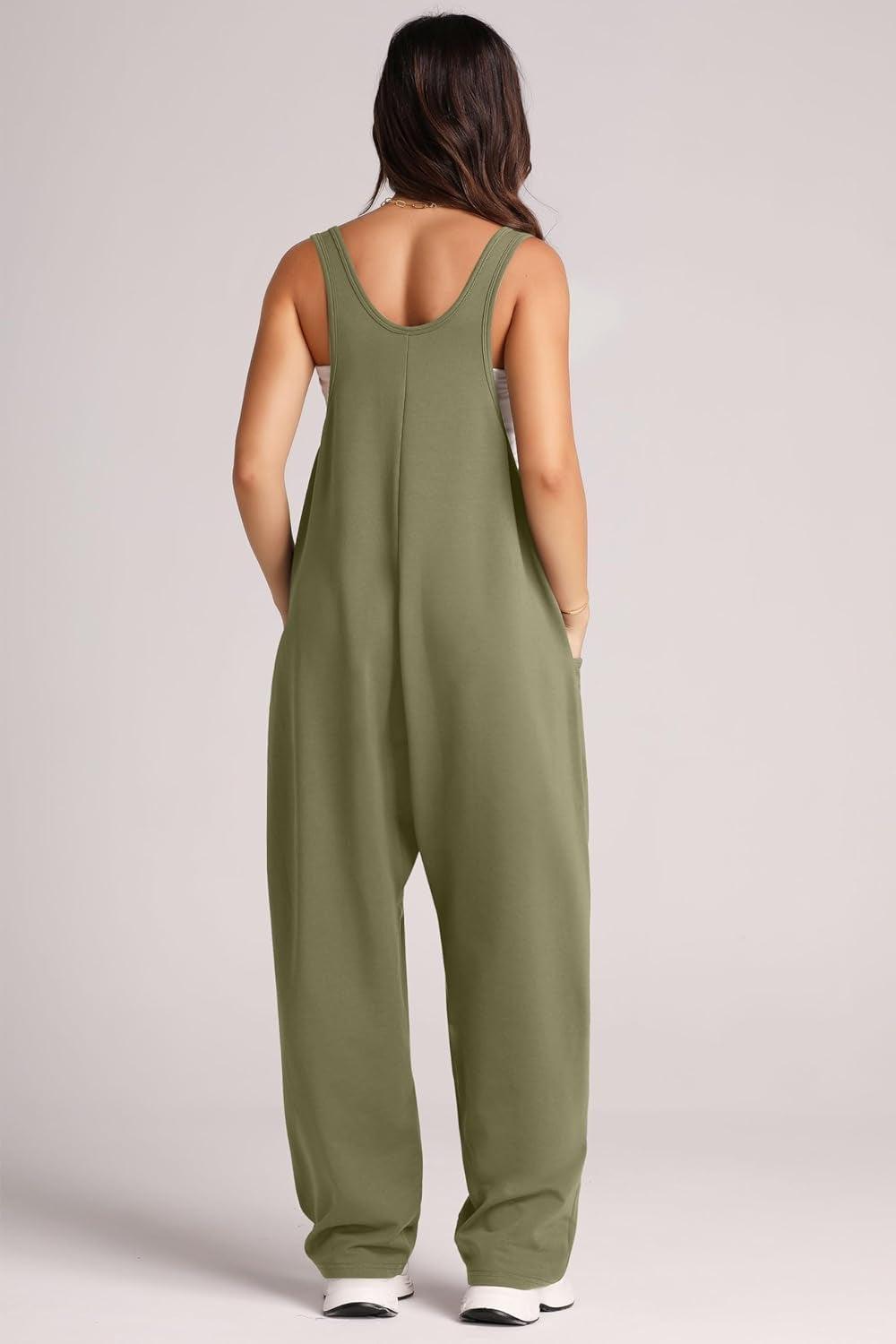 Lovelet Wide Strap Jumpsuit with Pockets - Clothes For Her Online Store