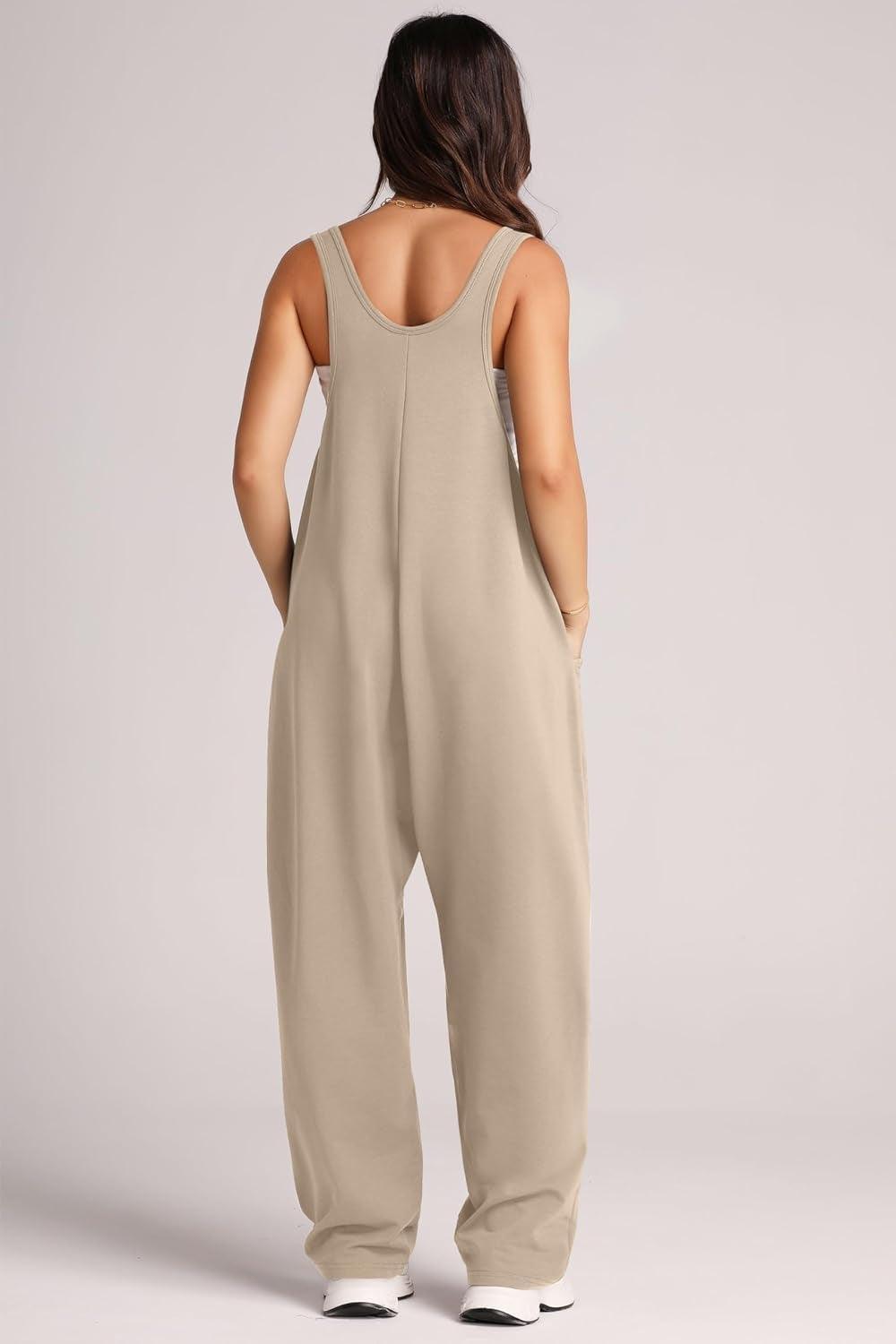 Lovelet Wide Strap Jumpsuit with Pockets - Clothes For Her Online Store