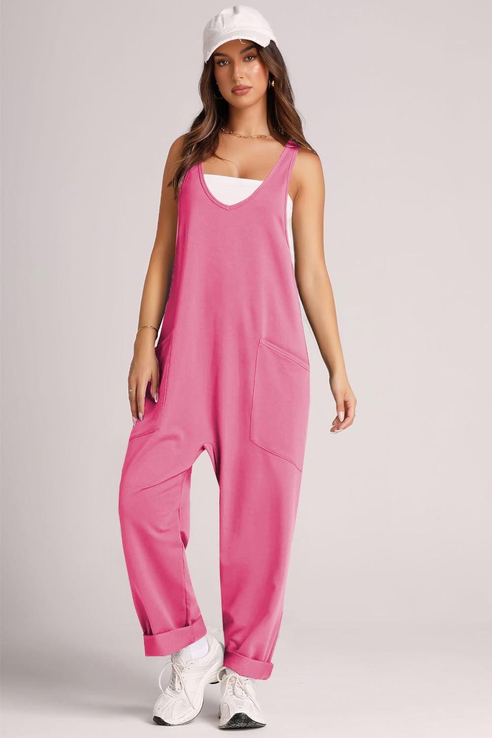 Lovelet Wide Strap Jumpsuit with Pockets - Clothes For Her Online Store