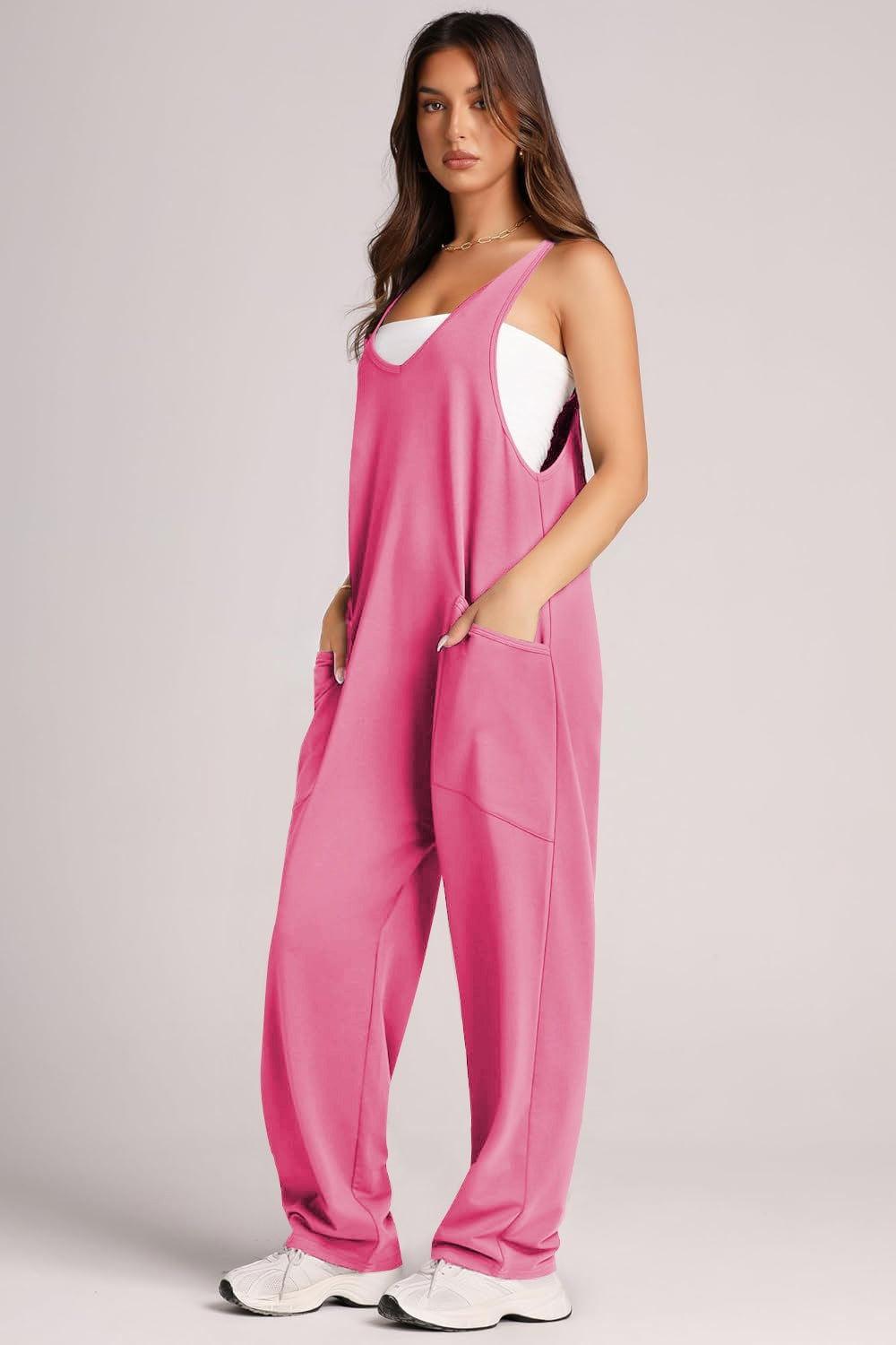 Lovelet Wide Strap Jumpsuit with Pockets - Clothes For Her Online Store