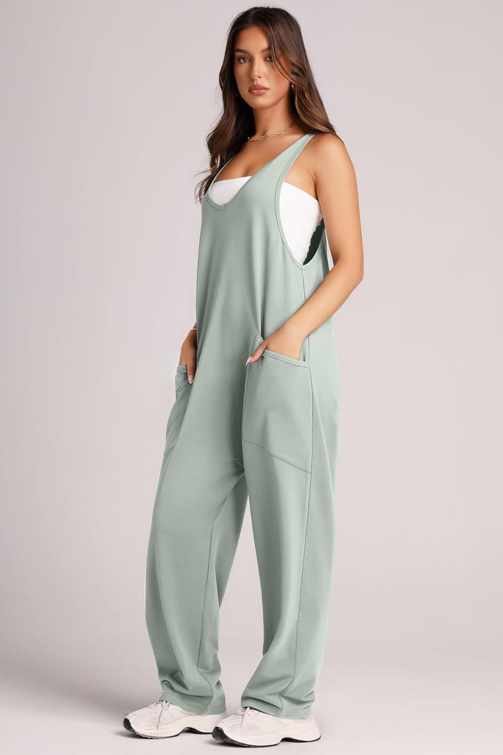 Lovelet Wide Strap Jumpsuit with Pockets - Clothes For Her Online Store