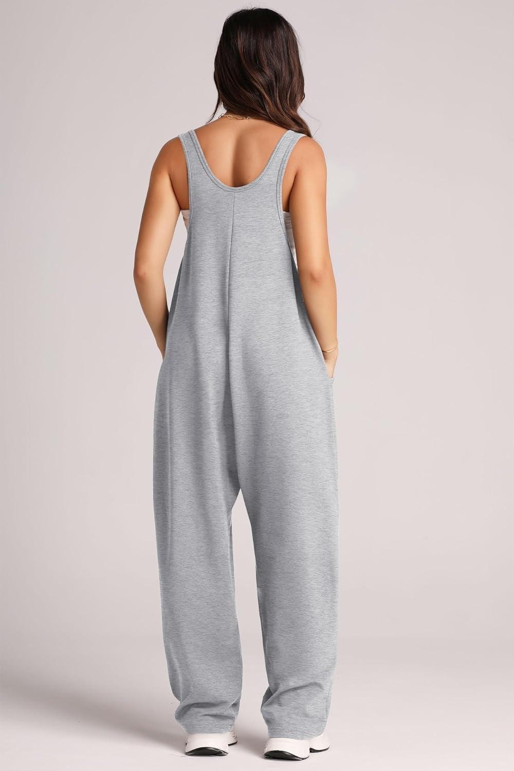 Lovelet Wide Strap Jumpsuit with Pockets - Clothes For Her Online Store