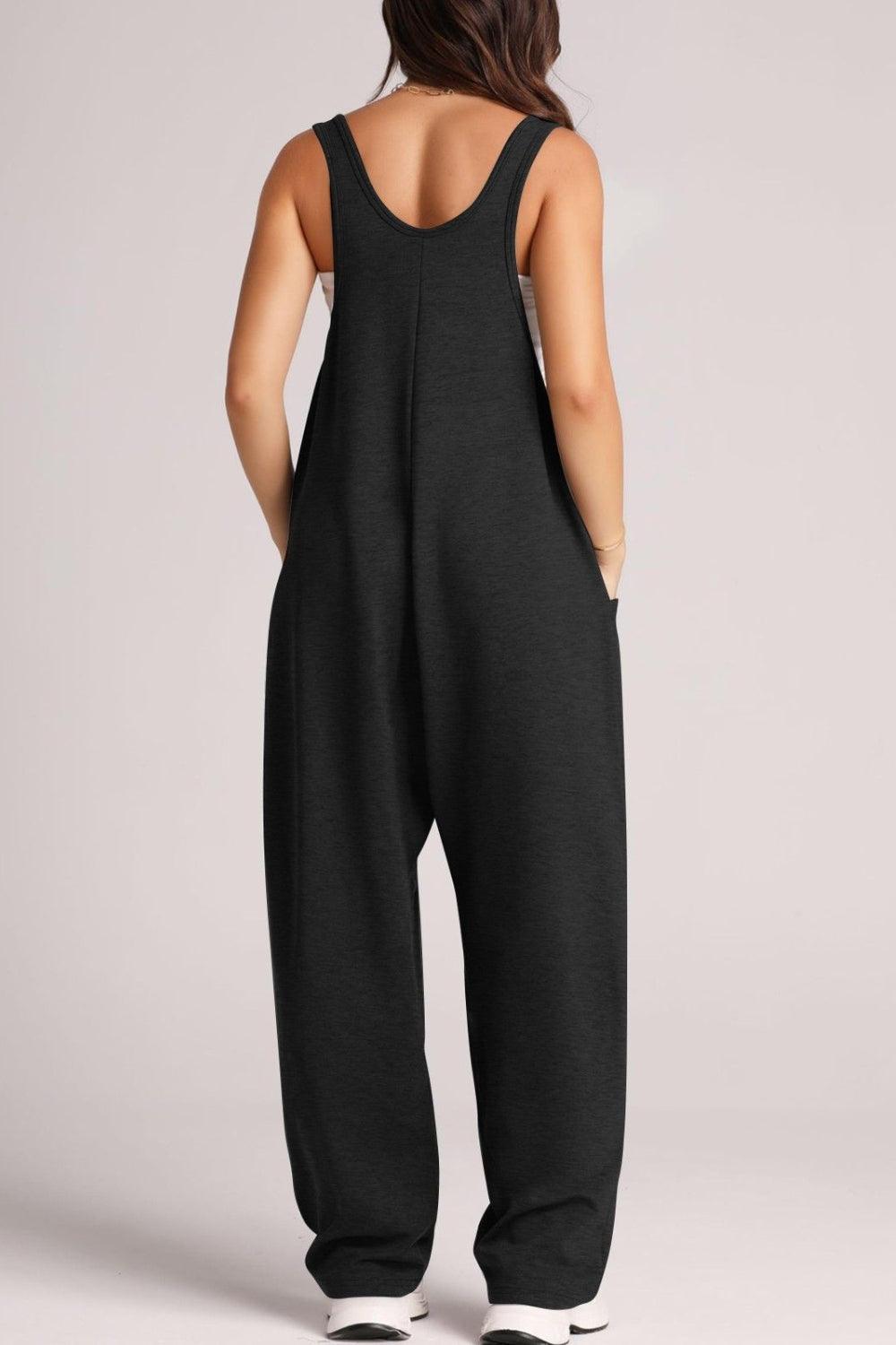 Lovelet Wide Strap Jumpsuit with Pockets - Clothes For Her Online Store