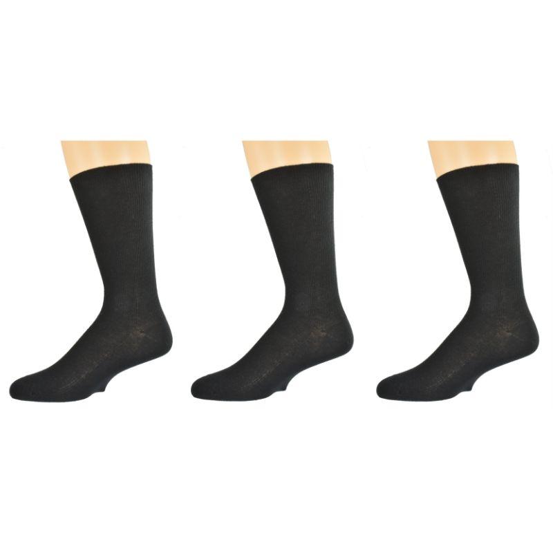 Diabetic True Rib Combed Cotton Crew Socks