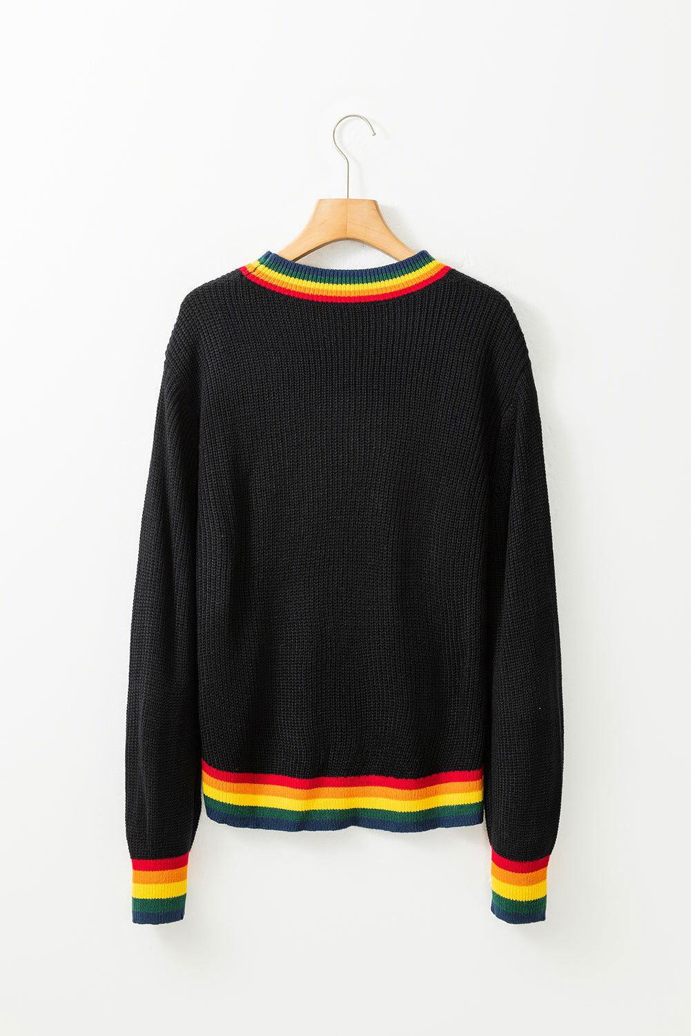 MERRY & BRIGHT Ribbed Round Neck Sweater - Clothes For Her Online Store