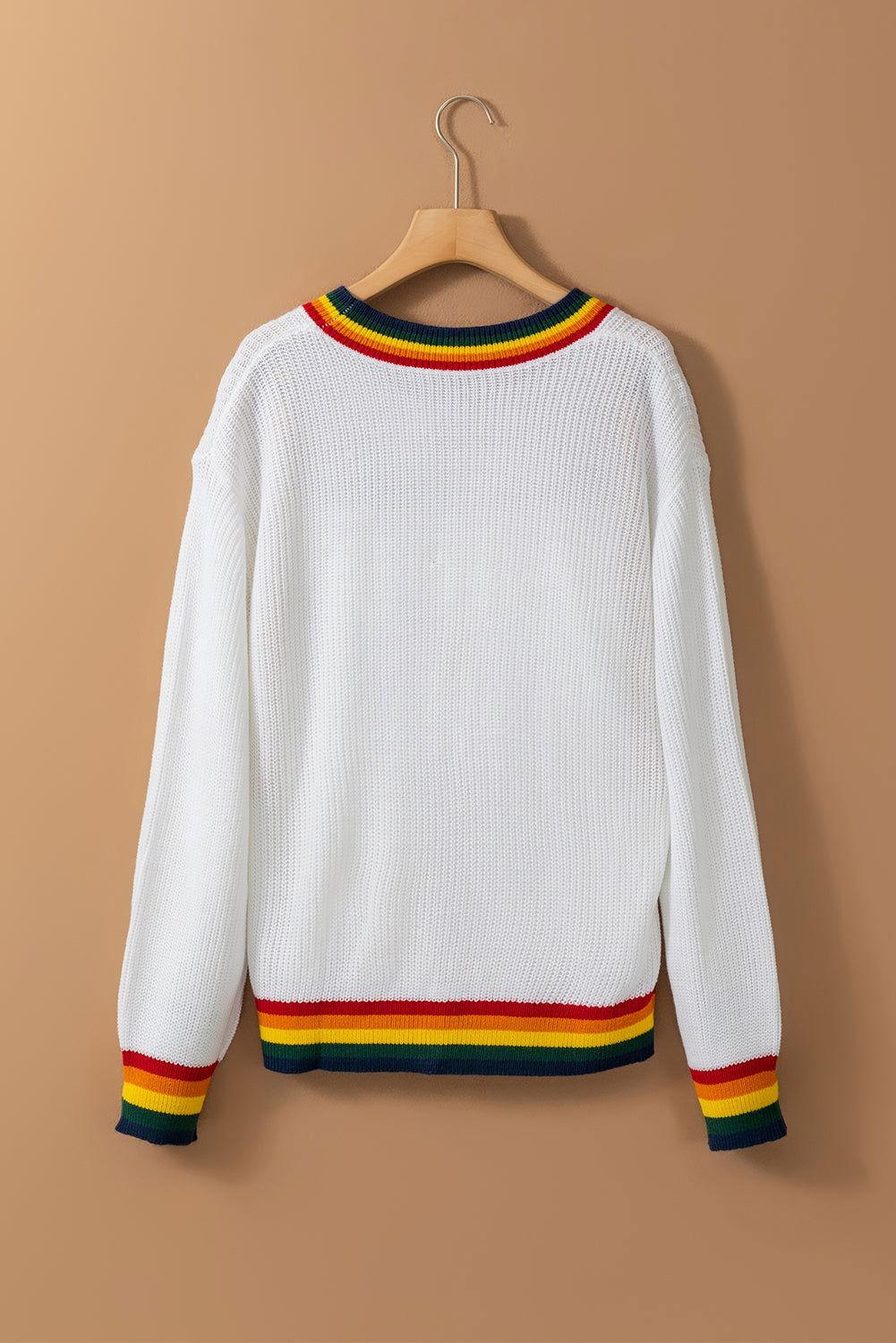 MERRY & BRIGHT Ribbed Round Neck Sweater - Clothes For Her Online Store