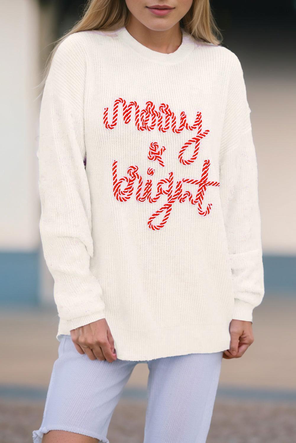 MERRY & BRIGHT Round Neck Sweater - Clothes For Her Online Store