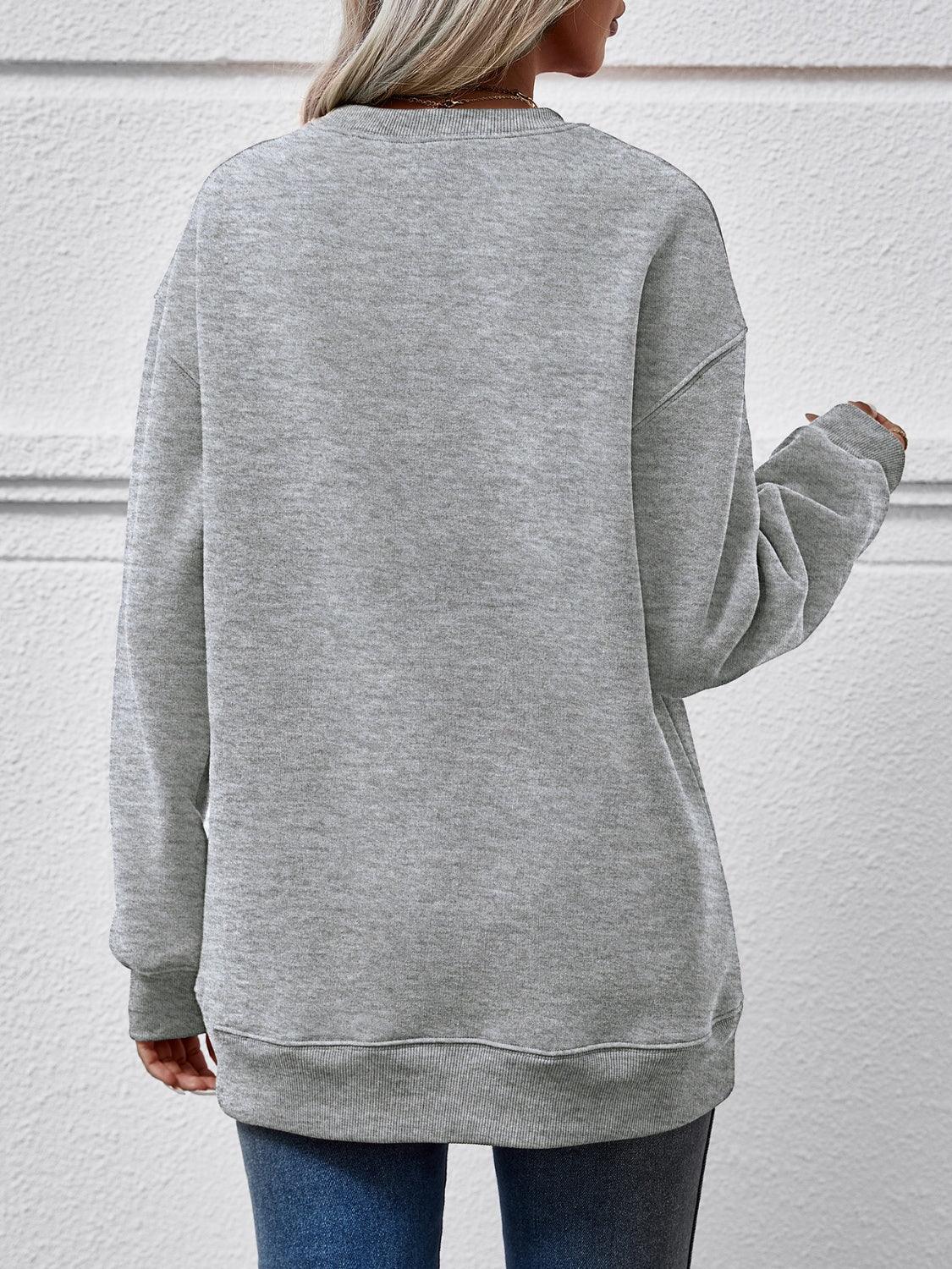 MERRY CHRISTMAS Dropped Shoulder Sweatshirt - Clothes For Her Online Store