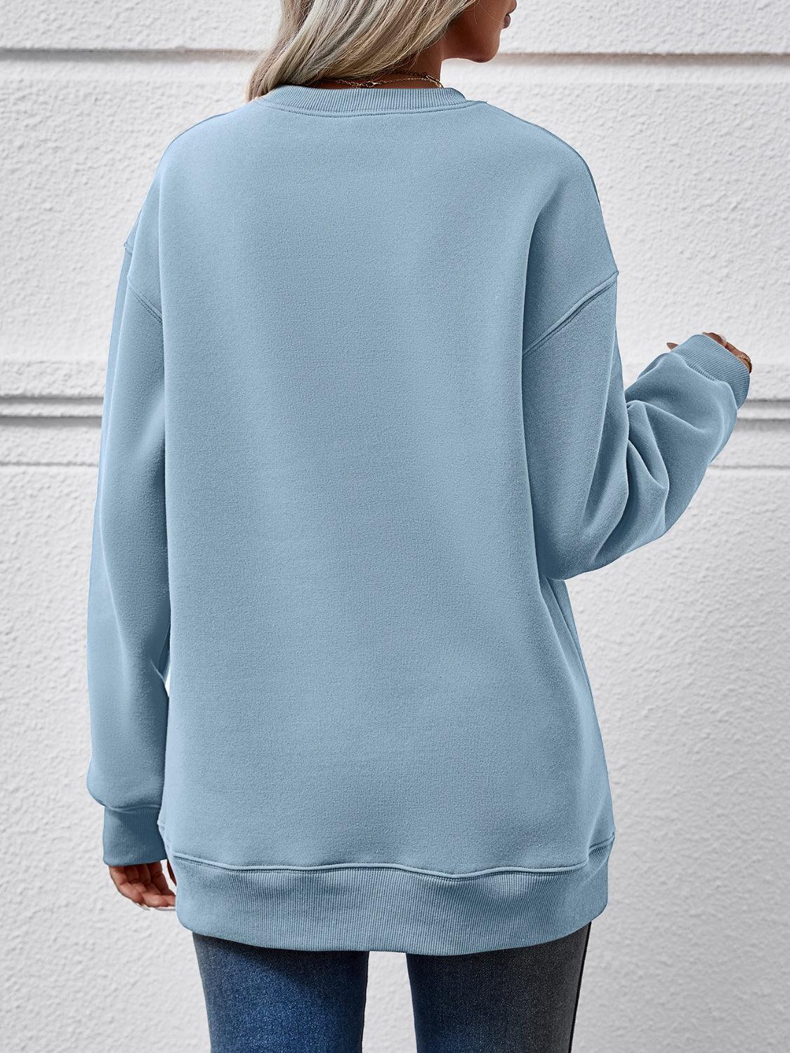 MERRY CHRISTMAS Dropped Shoulder Sweatshirt - Clothes For Her Online Store