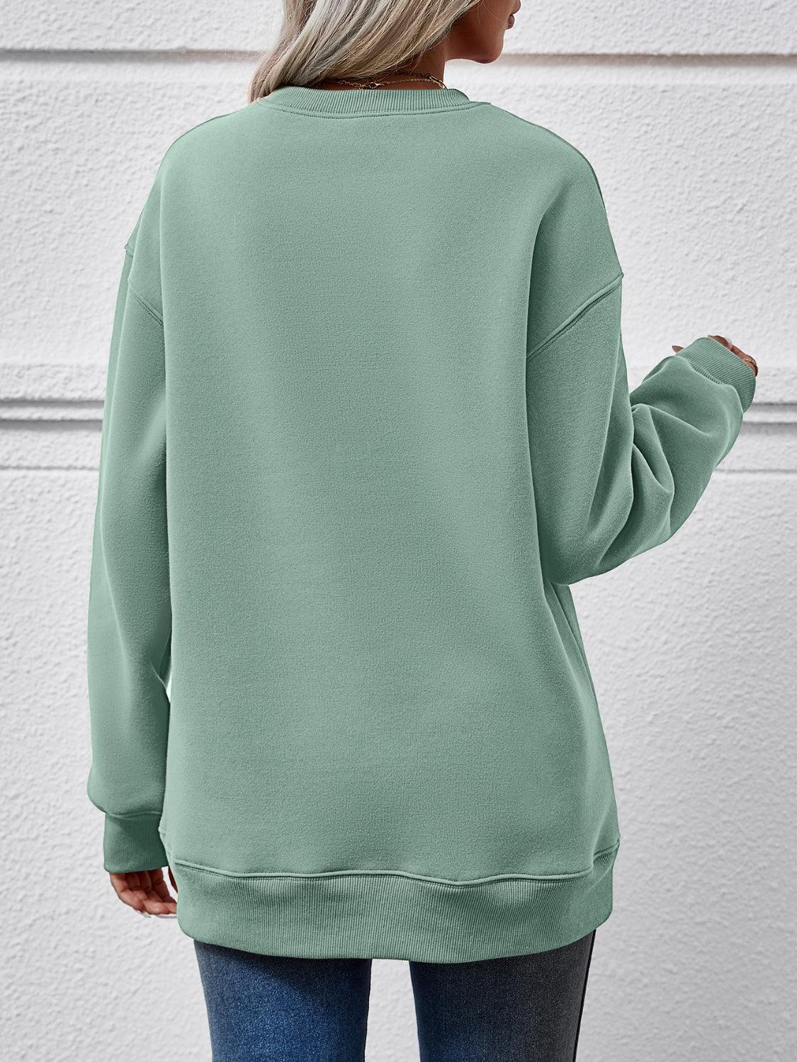 MERRY CHRISTMAS Dropped Shoulder Sweatshirt - Clothes For Her Online Store