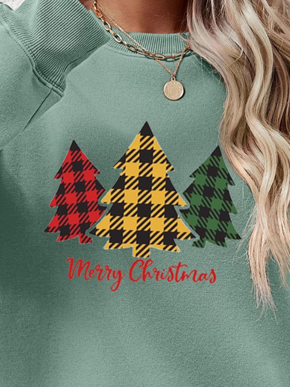 MERRY CHRISTMAS Dropped Shoulder Sweatshirt - Clothes For Her Online Store