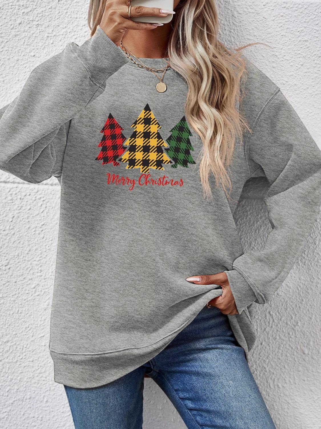 MERRY CHRISTMAS Dropped Shoulder Sweatshirt - Clothes For Her Online Store